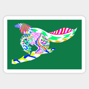 light rainbow birdy dinosaur in ecopop Magnet